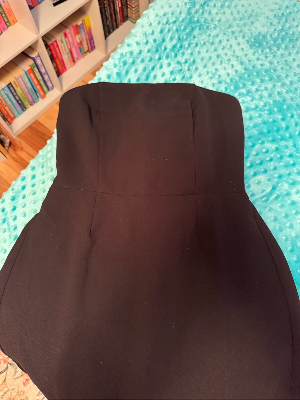 Strapless Black Peplum Dress